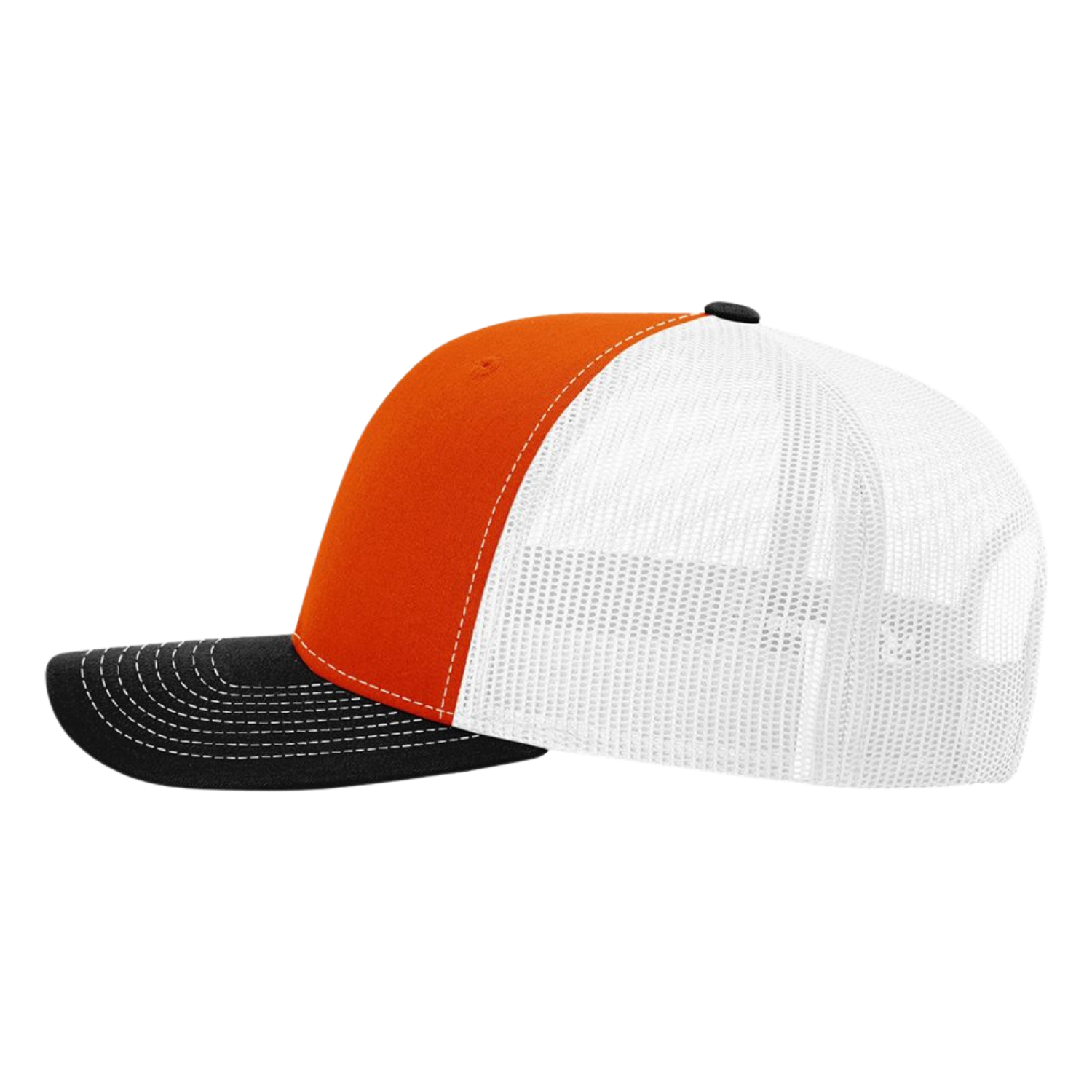 Richardson 112 | Adjustable Snapback Trucker Cap | Orange / White / Black