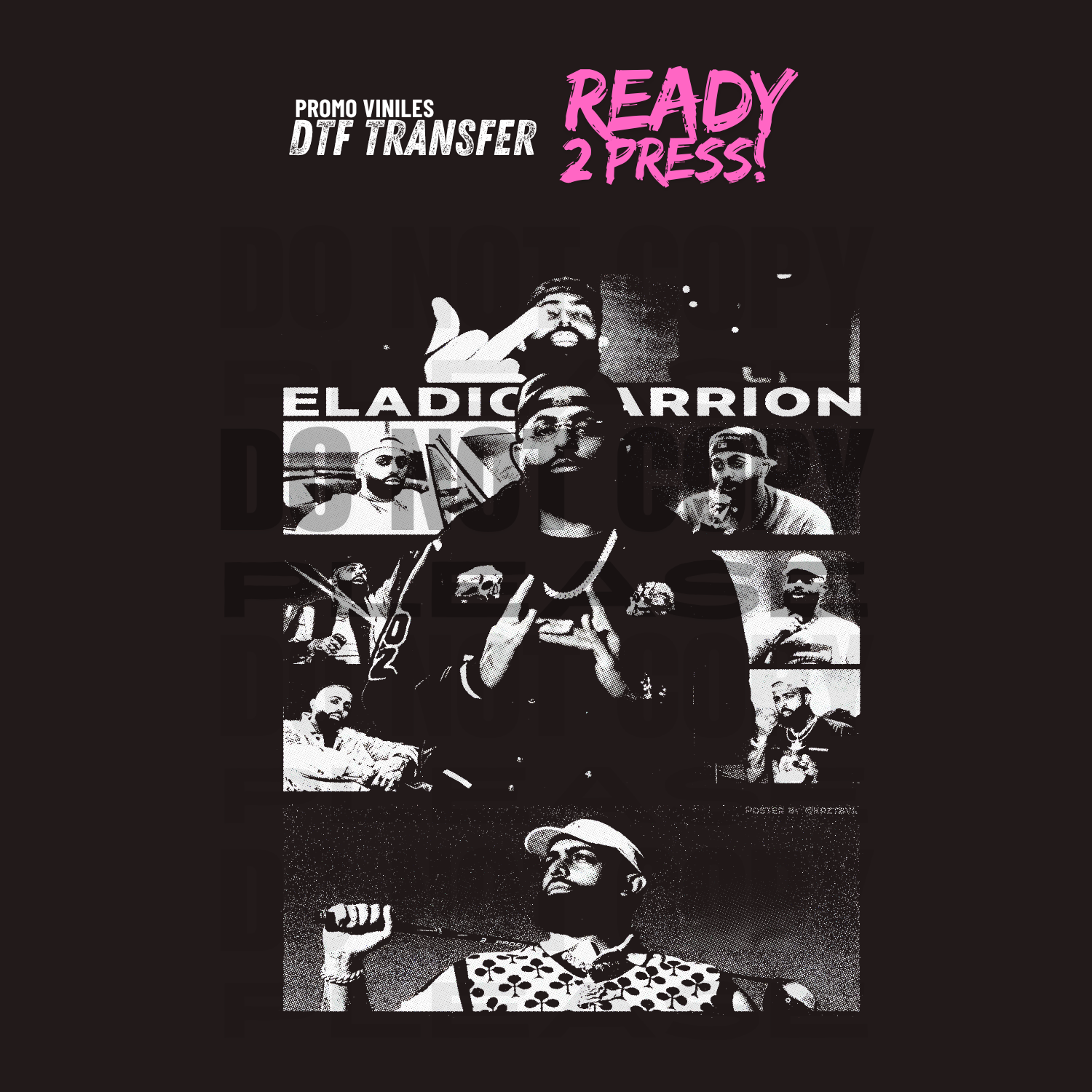 DTF Transfers | Eladio White | Halftones | 13x16"