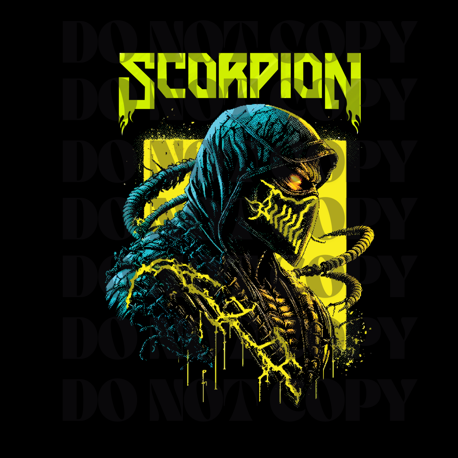 Hybrid DTF | Scorpion Halftone | Brick 600 Neon Yellow