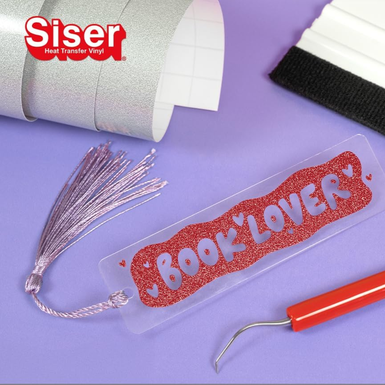Siser - Vinil Adhesivo | EasyPSV® Glitter | Red | Ancho 12" - Promo Viniles Panamá