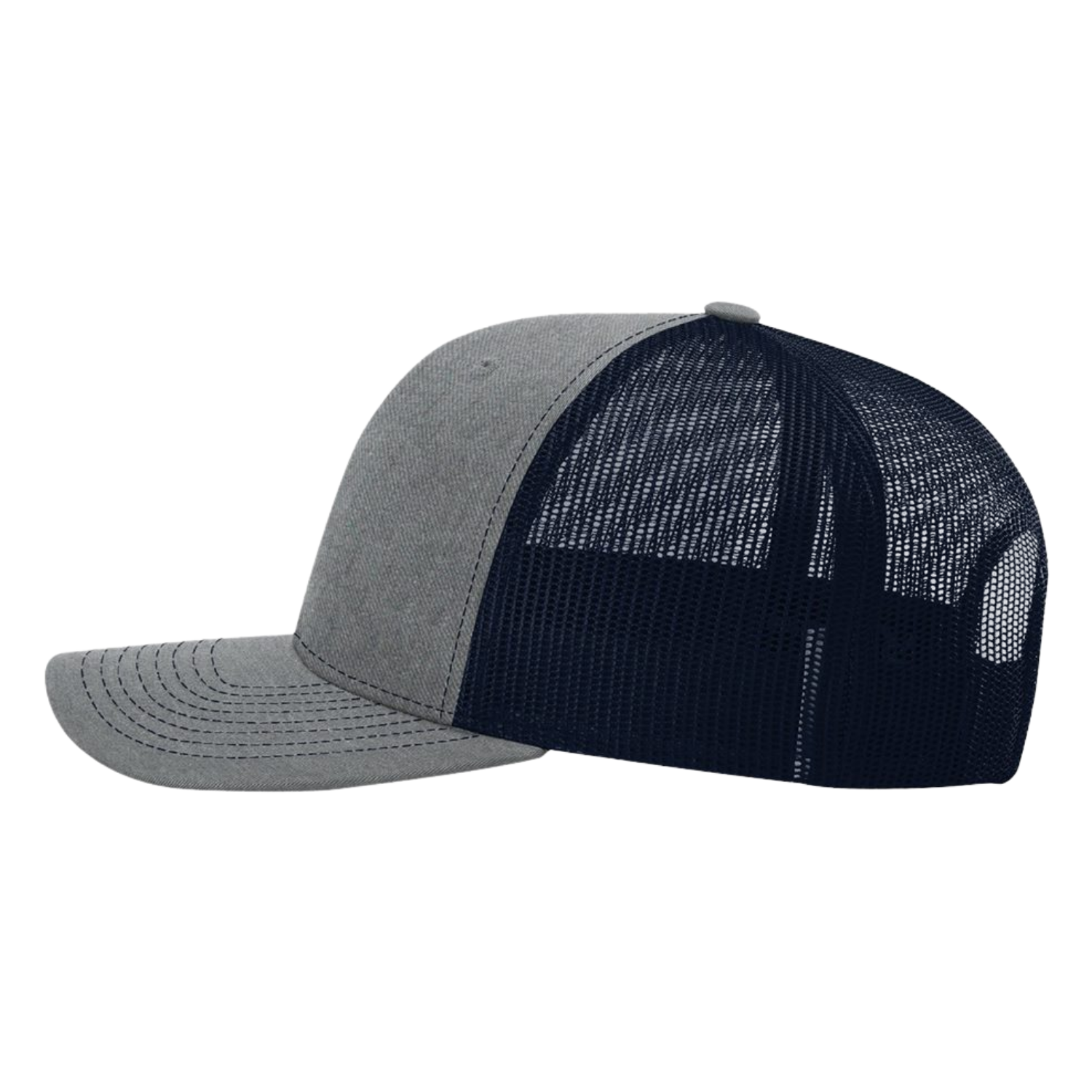 Richardson 112 | Adjustable Snapback Trucker Cap | Heather Grey/ Navy