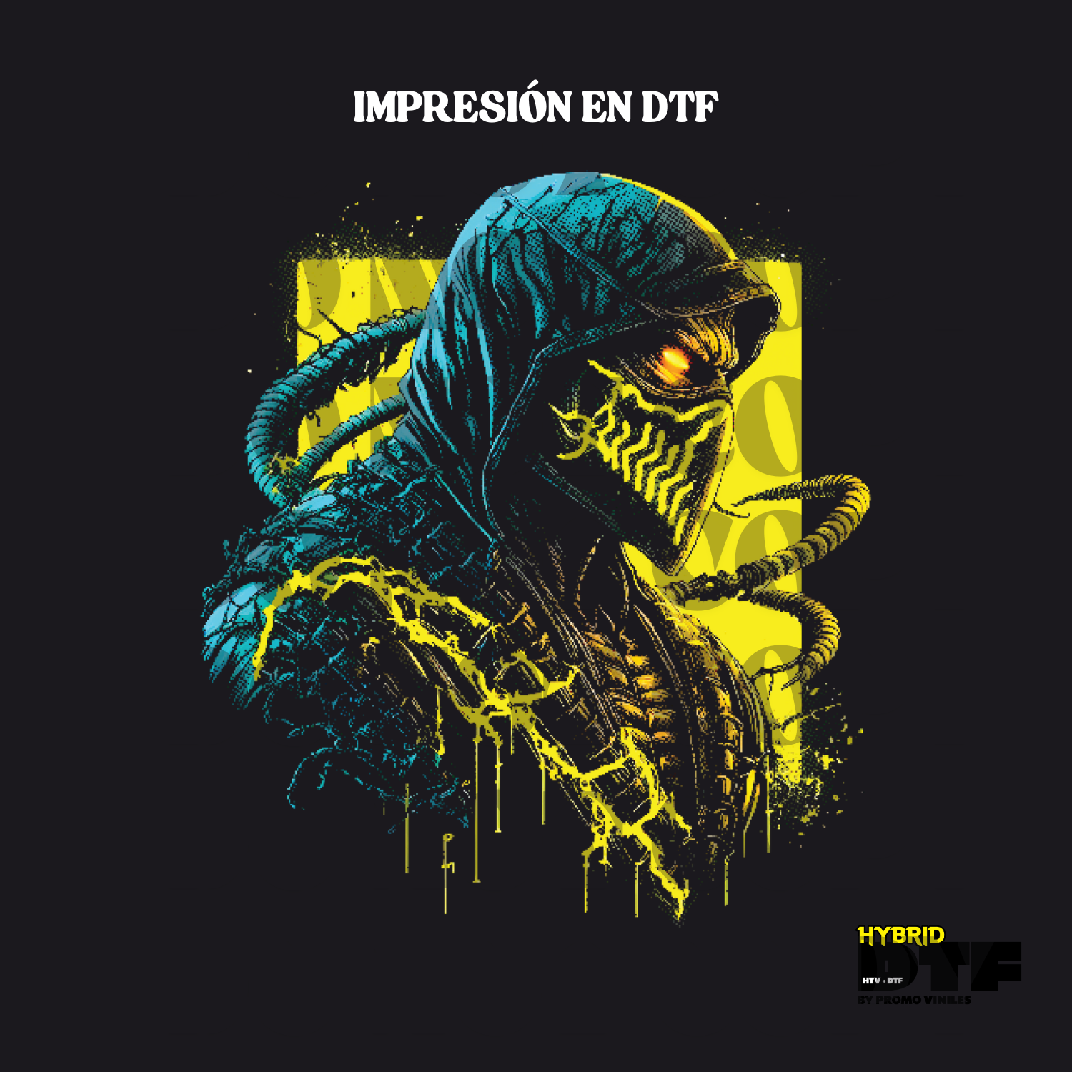 Hybrid DTF | Scorpion Halftone | Brick 600 Neon Yellow