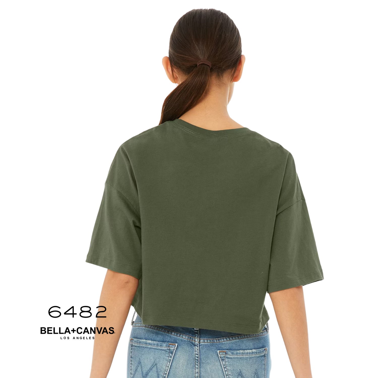 Bella Canvas 6482 | Jersey Crop Tee | Military Green