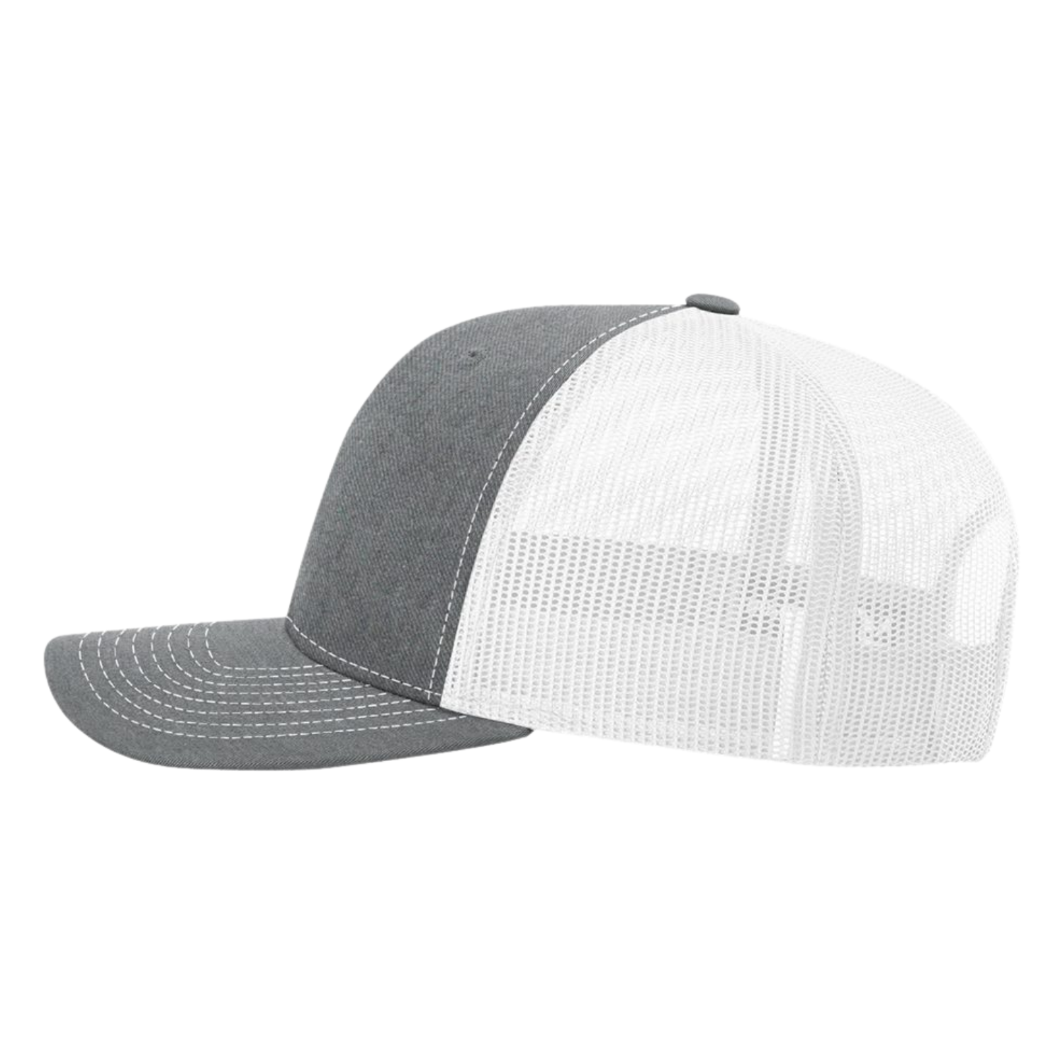 Richardson 112 | Adjustable Snapback Trucker Cap | Heather Grey/ White