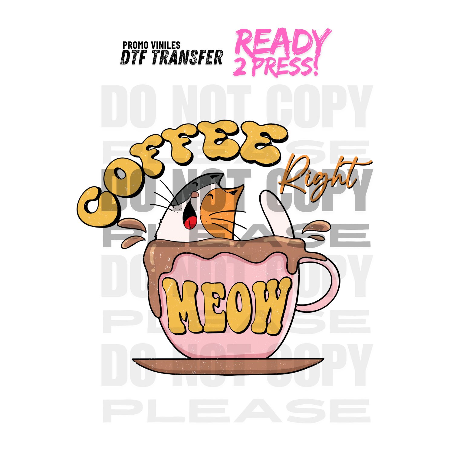 DTF Transfers | Coffee Meow