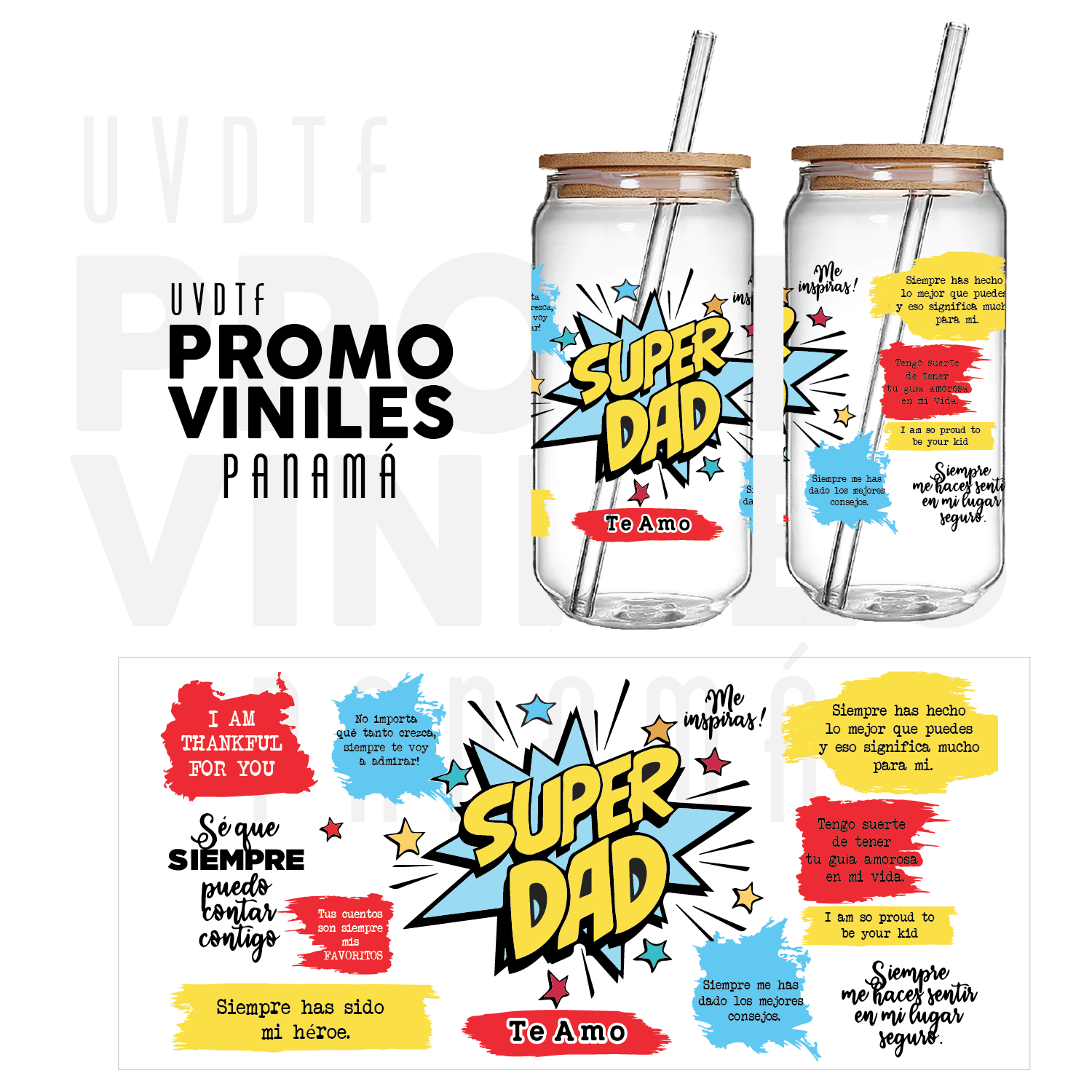 UV DTF Wrap | Super Dad