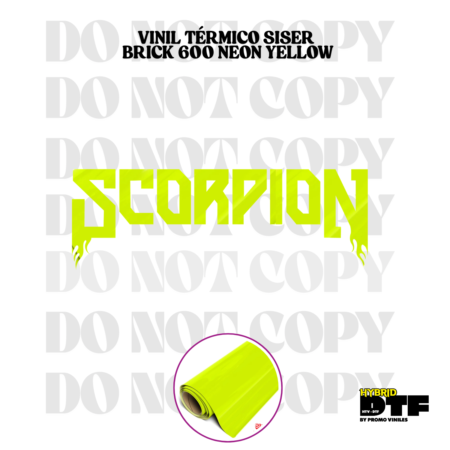 Hybrid DTF | Scorpion Halftone | Brick 600 Neon Yellow
