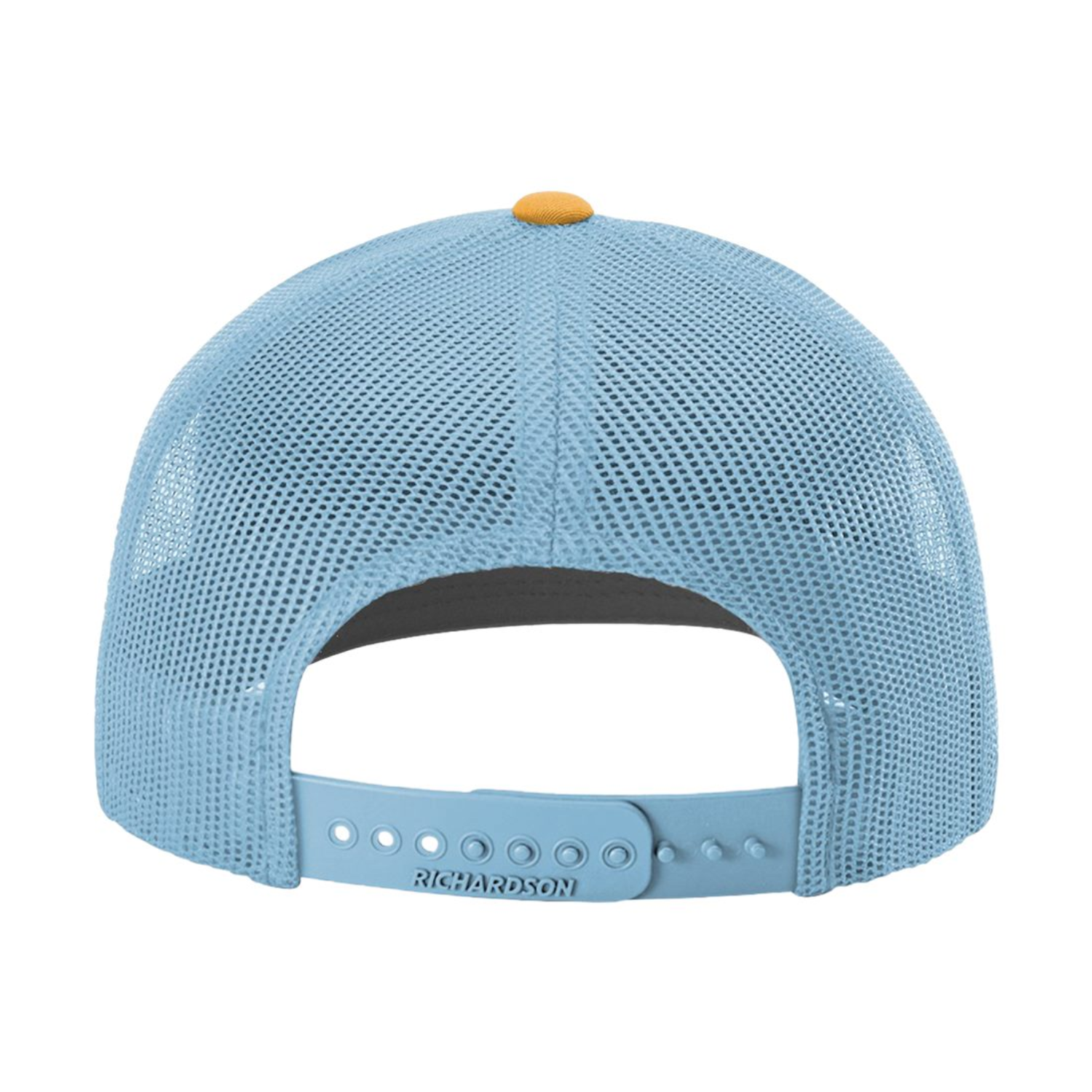 Richardson 112 | Adjustable Snapback Trucker Cap | White/Columbia Blue/Yellow