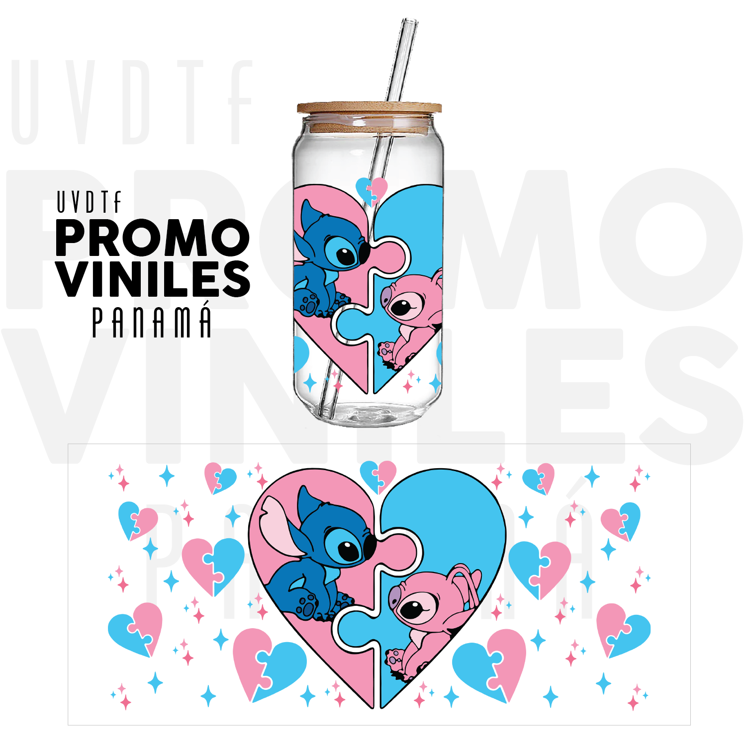 Promo Viniles Panamá - UV DTF Wrap | Puzzle Love - Promo Viniles Panamá