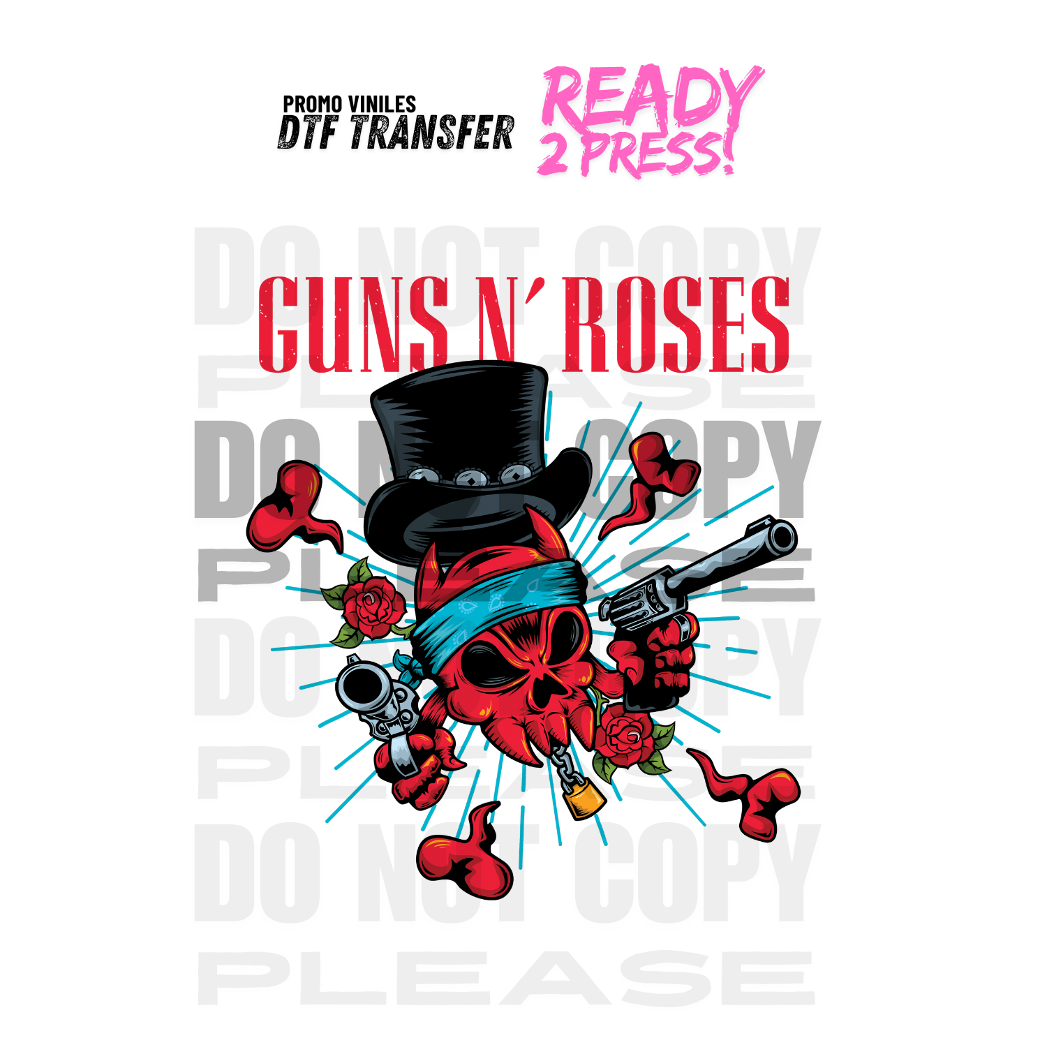 DTF Transfers | GNR Red Skull