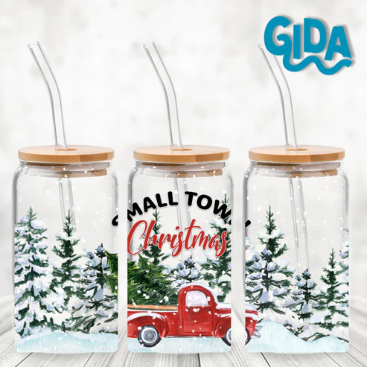 UV DTF Wrap | Small Town Christmas | 9.5 x 4.33"