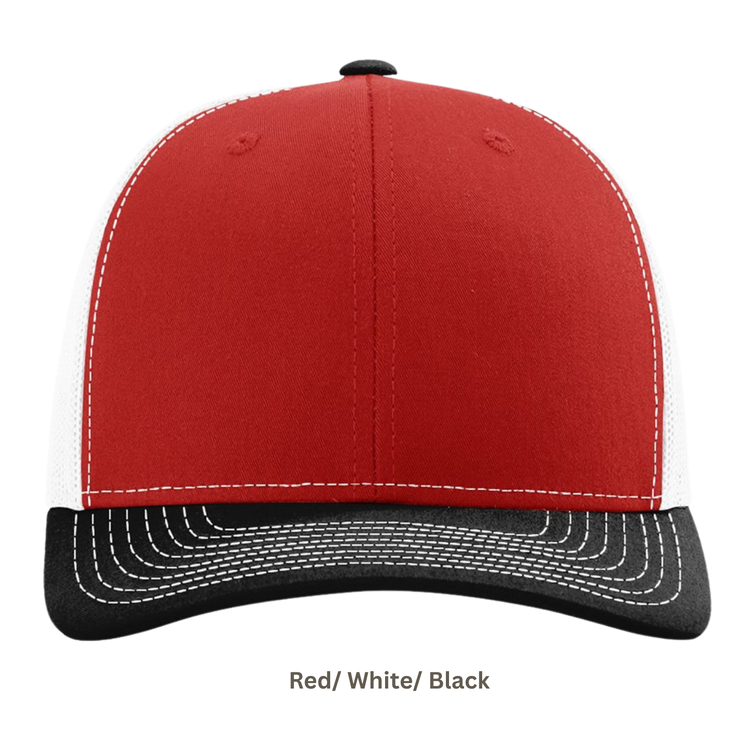 Richardson 112 | Adjustable Snapback Trucker Cap | Red/ White/ Black