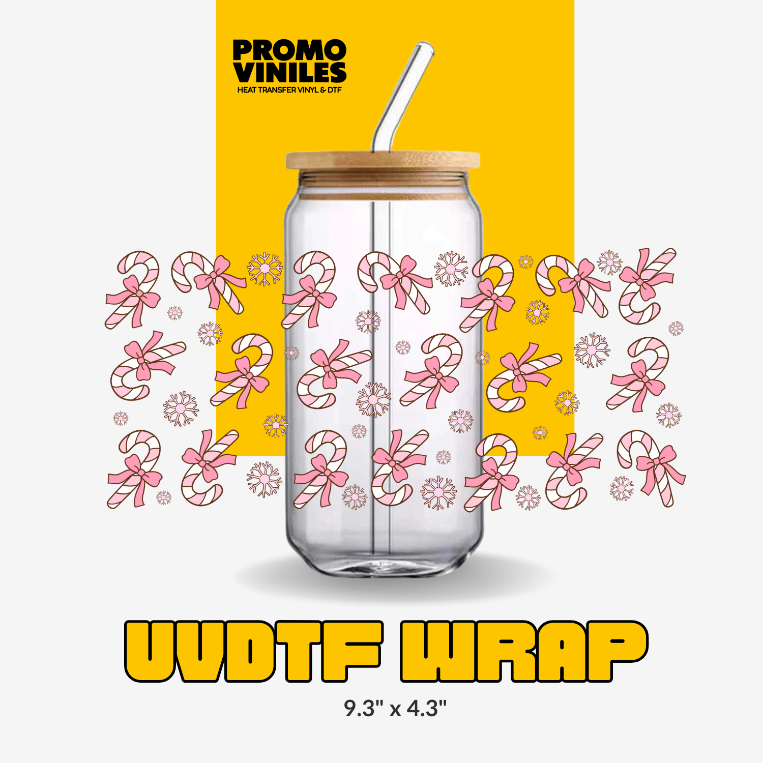 UV DTF Wrap | Candy Canes