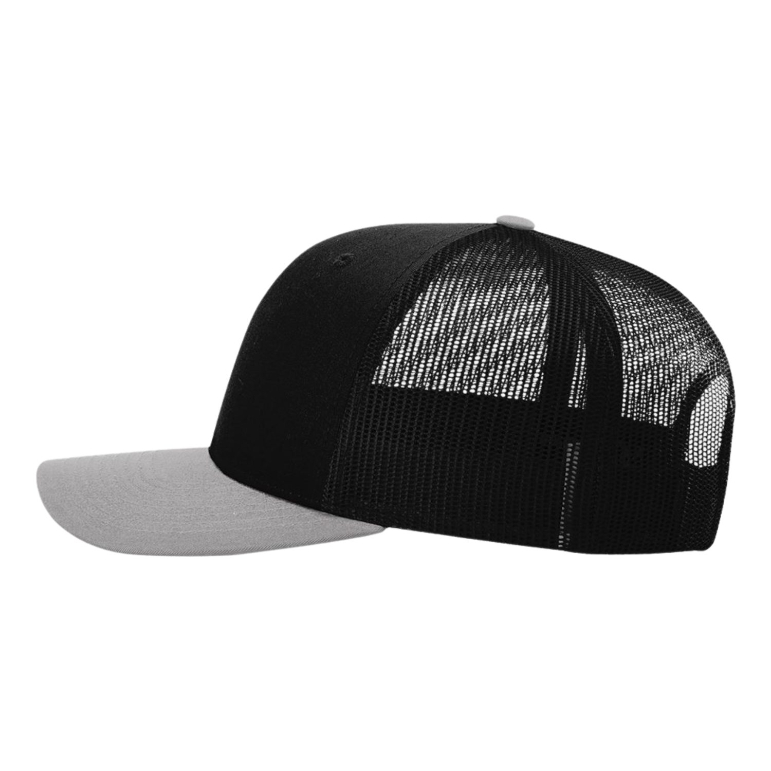Richardson 112 | Adjustable Snapback Trucker Cap | Black/ Light Grey CMB