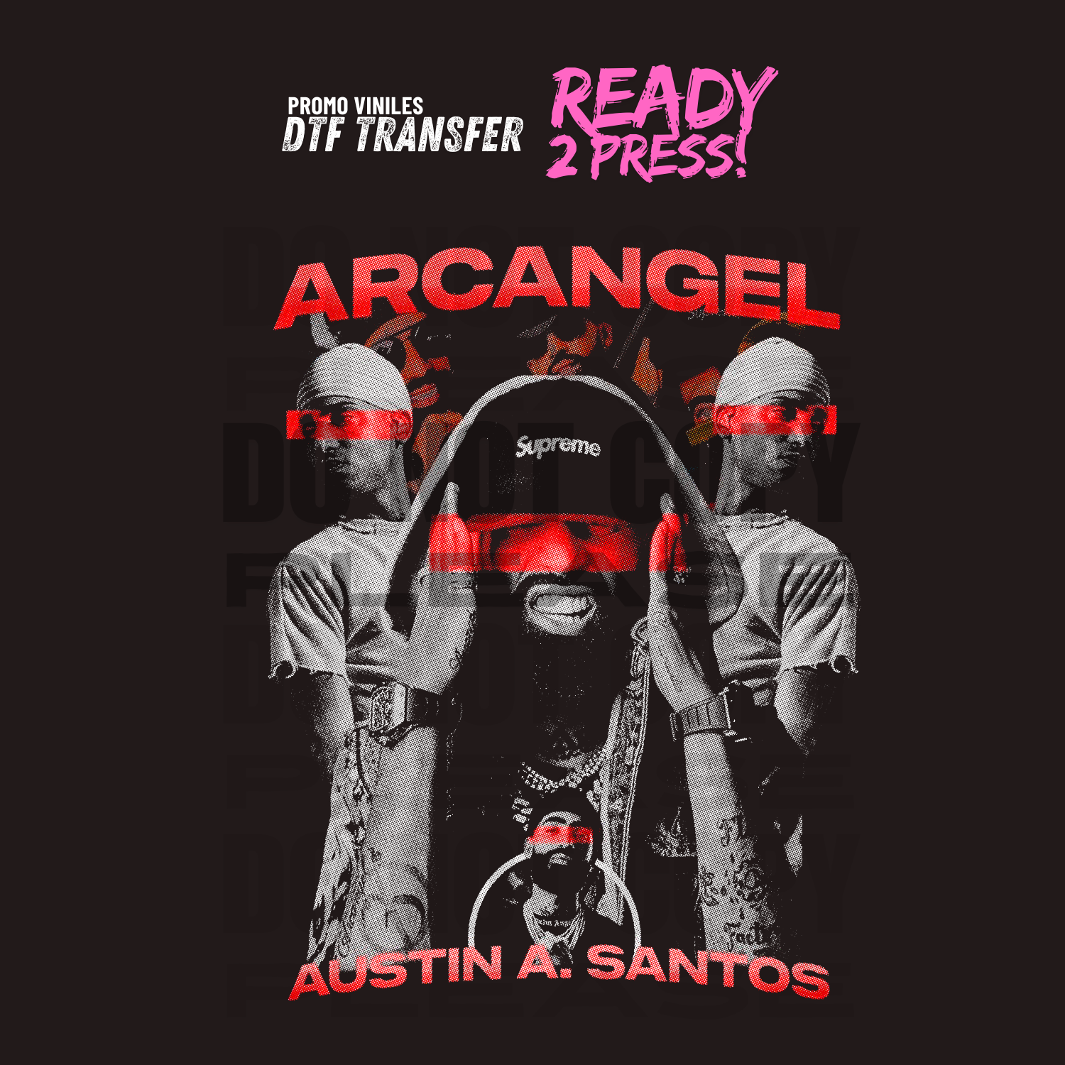 DTF Transfers | Arca Red | Halftones | 13x16"