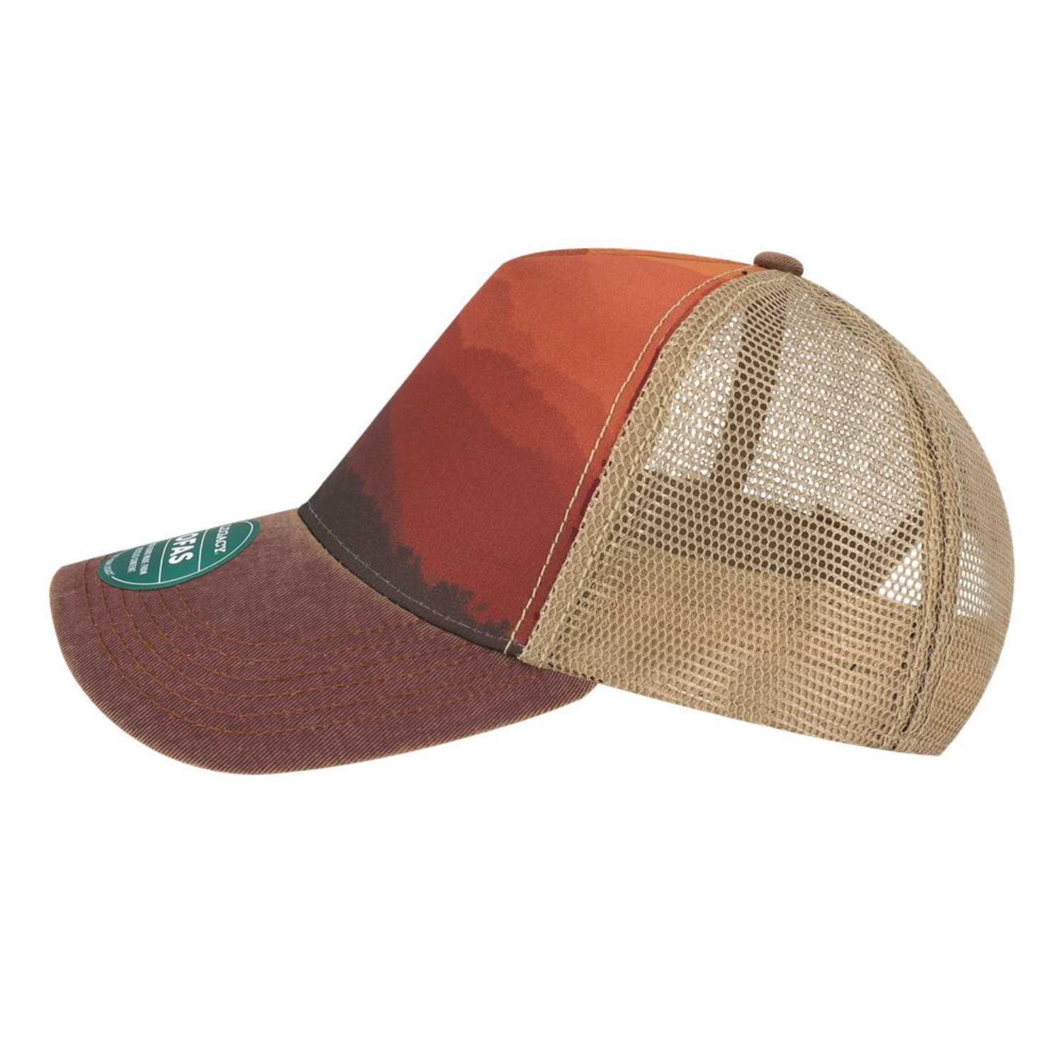 Old Favorite Five-Panel Trucker Cap - OFAFP | Mt Sunset/ Maroon/ Khaki