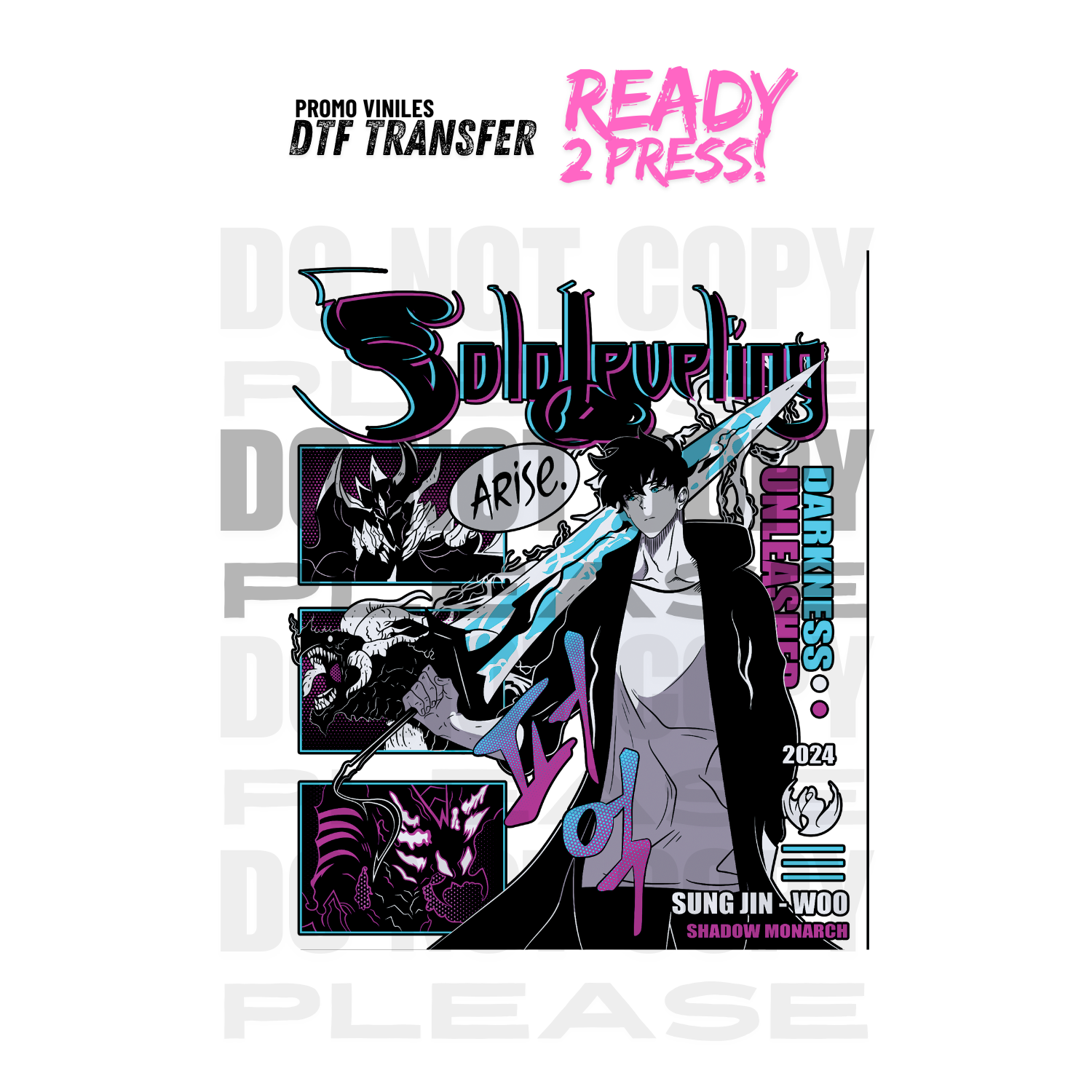 DTF Transfers | Solo Leveling - Para Tshirt Claro