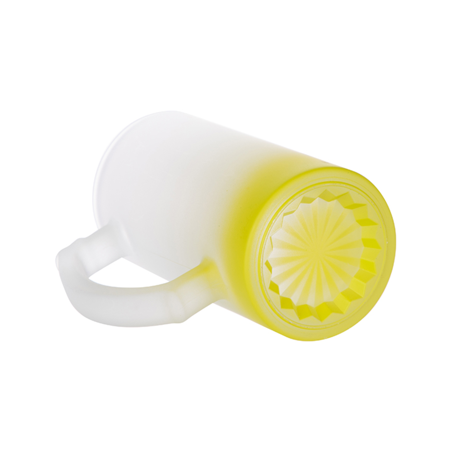 Jarra Cervecera de Vidrio | Frosted con degradé amarillo | 16 oz