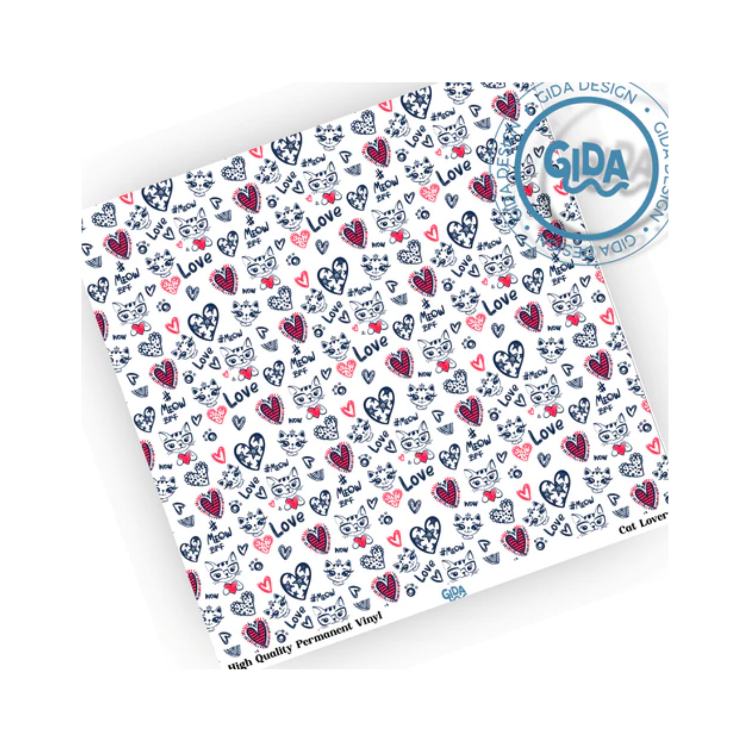 Vinyl Wrap | Cat Lovers Patterned | 12x12"