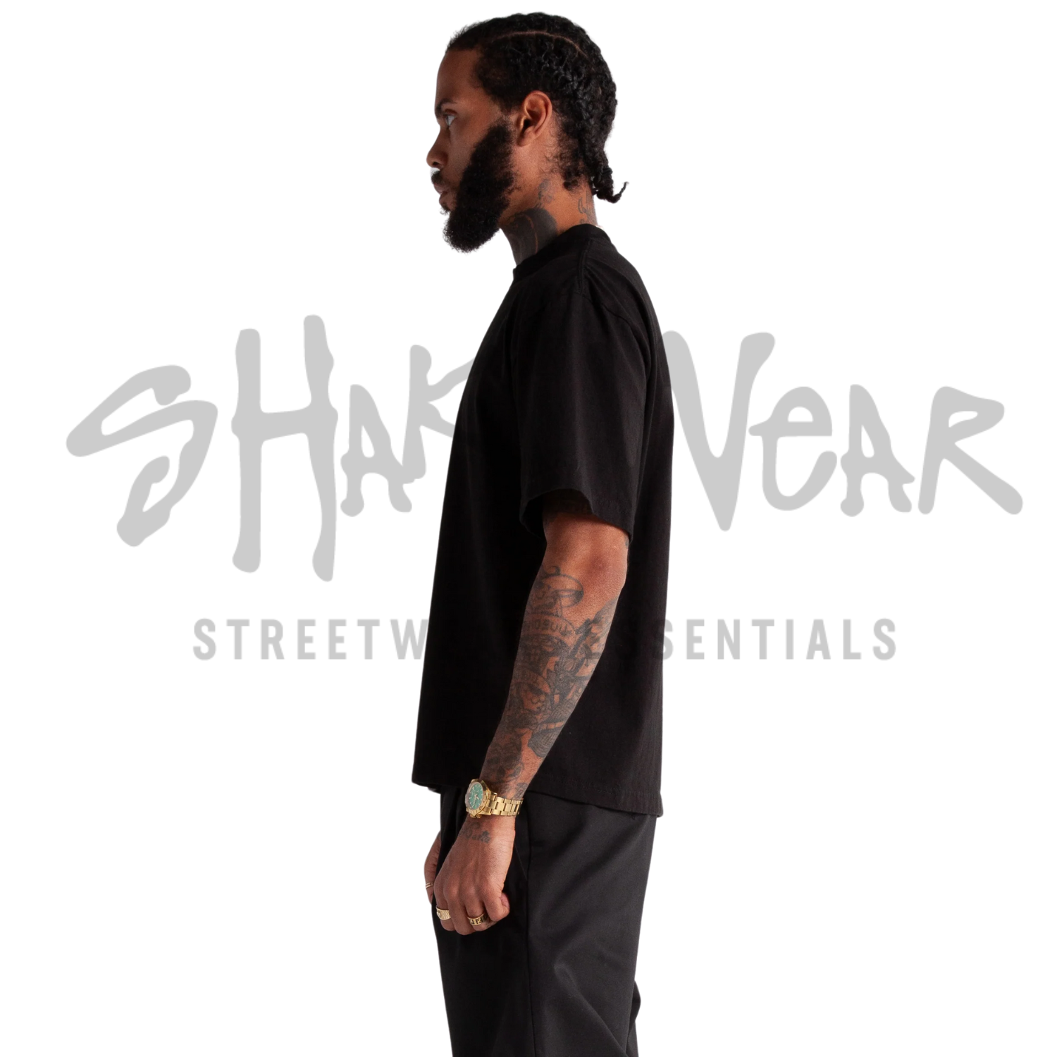 Shaka Wear Max Heavyweight Cropped Tee | Black | 7.5 oz