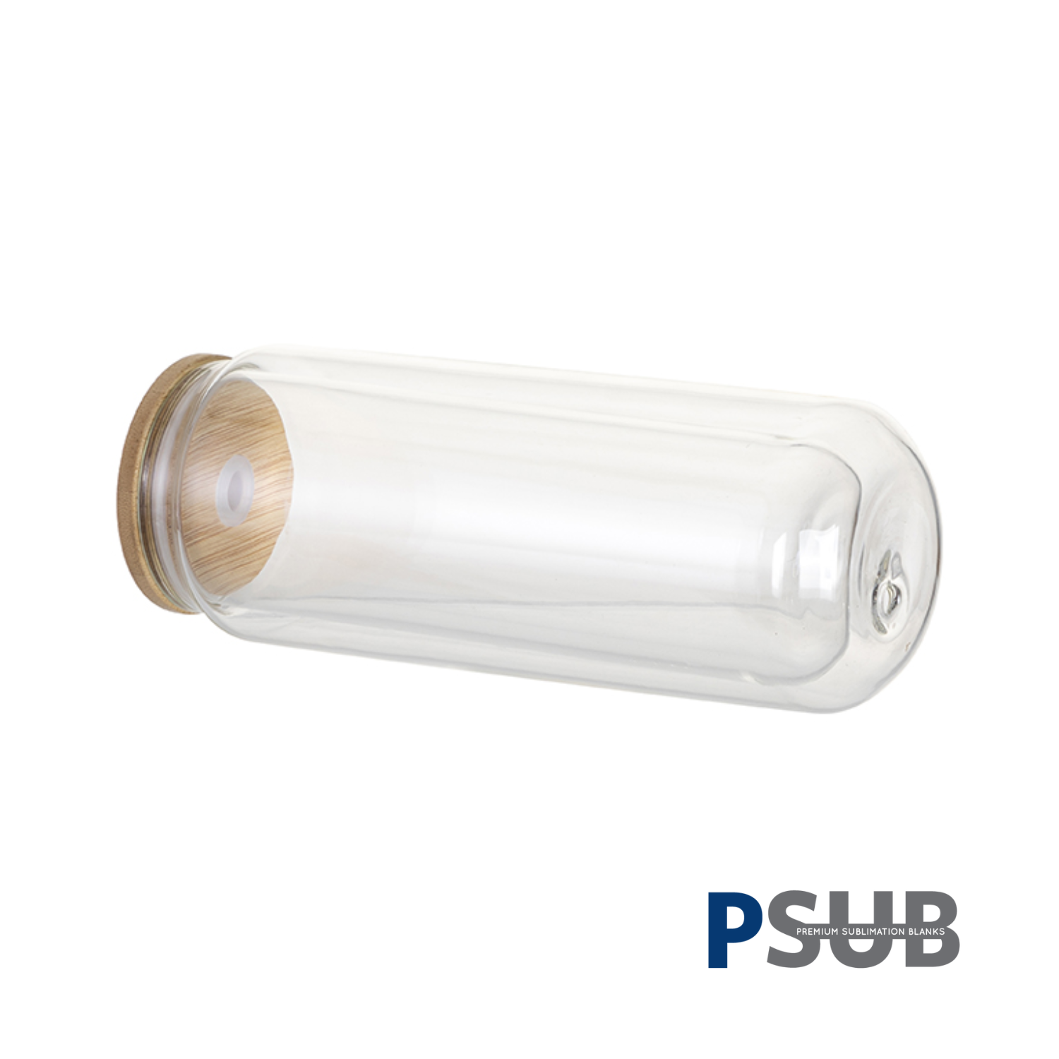 Can Glass Doble Pared para Snowglobe | Tapa de bambú y carrizo | Clear | 15oz
