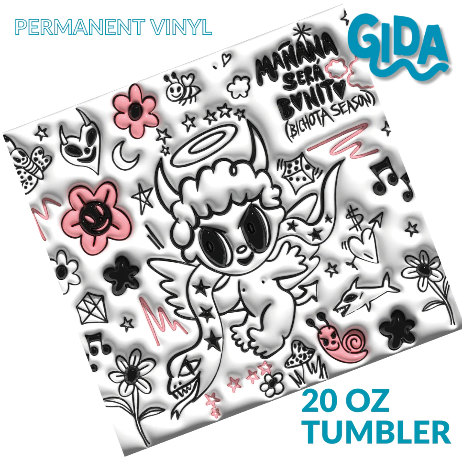 3D Wrap | Karol G White Inflated | 20 oz