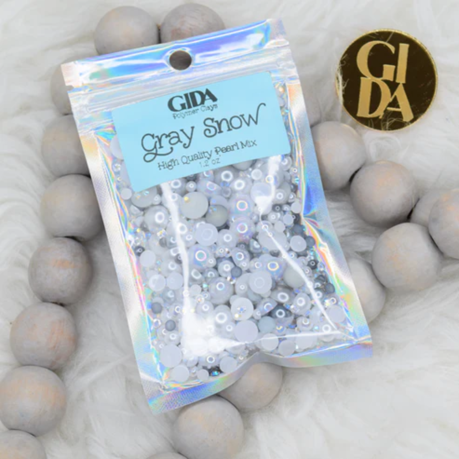 Flat Back Pearl Mix | Gray Snow | 1.2oz