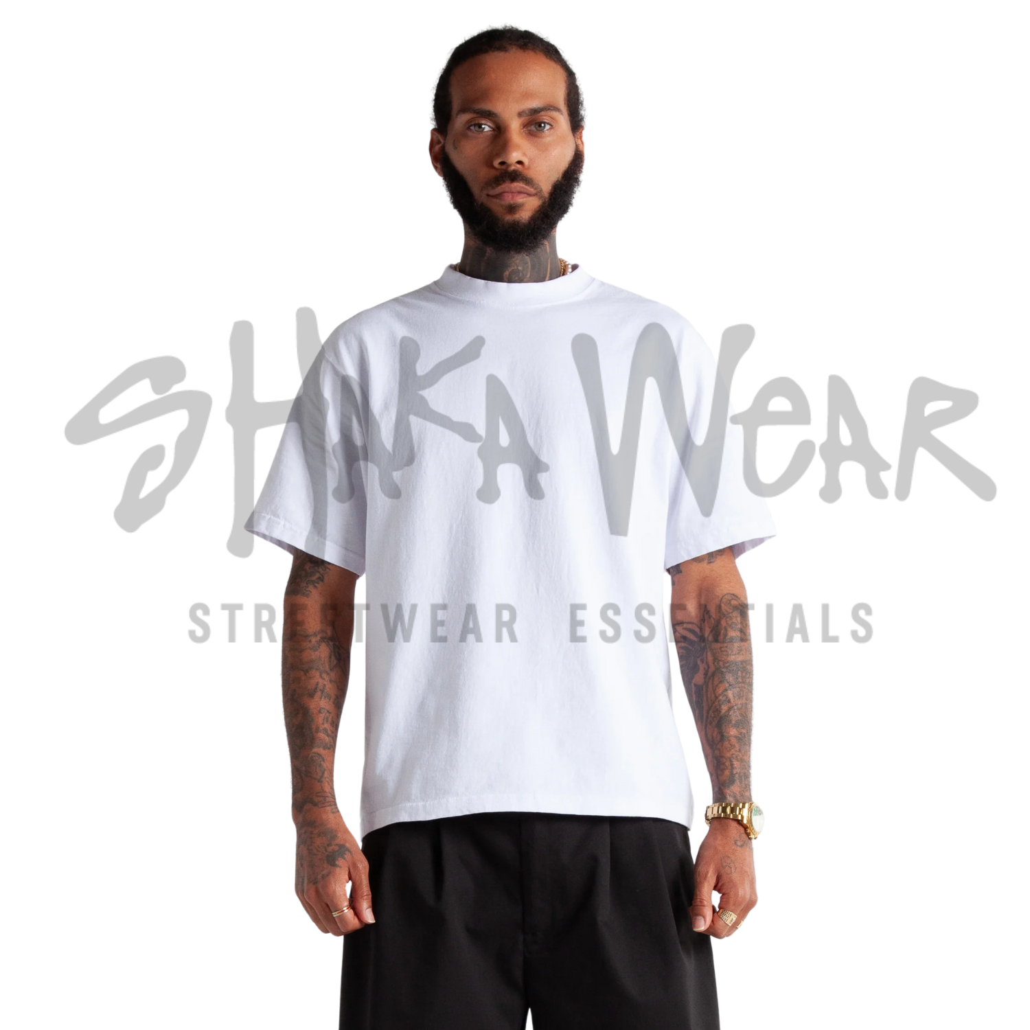 Shaka Wear Max Heavyweight Cropped Tee | White | 7.5 oz