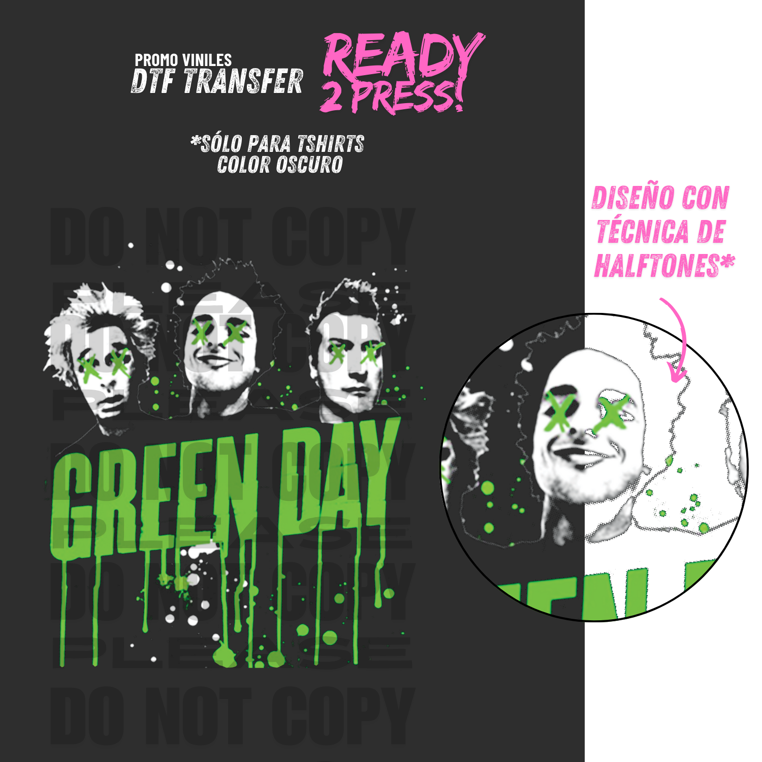 DTF Transfers | Green D Splash