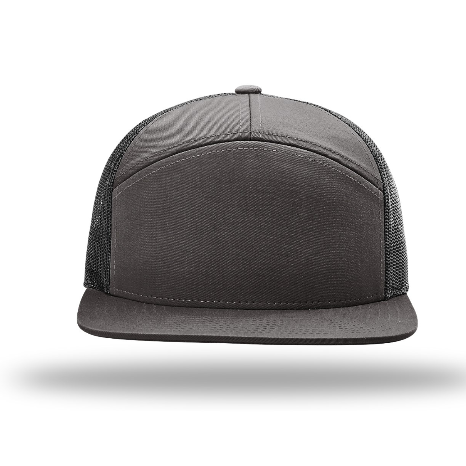 Richardson 168 | Seven Panel Trucker Cap | Charcoal/ Black