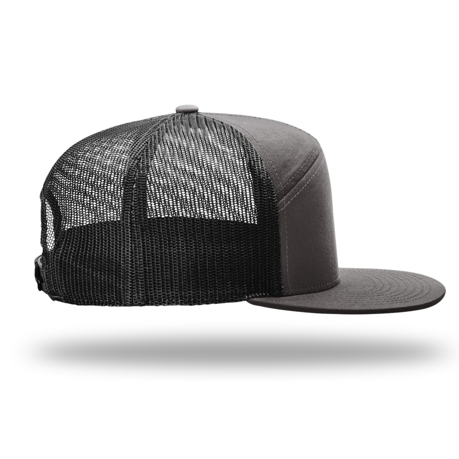 Richardson 168 | Seven Panel Trucker Cap | Charcoal/ Black