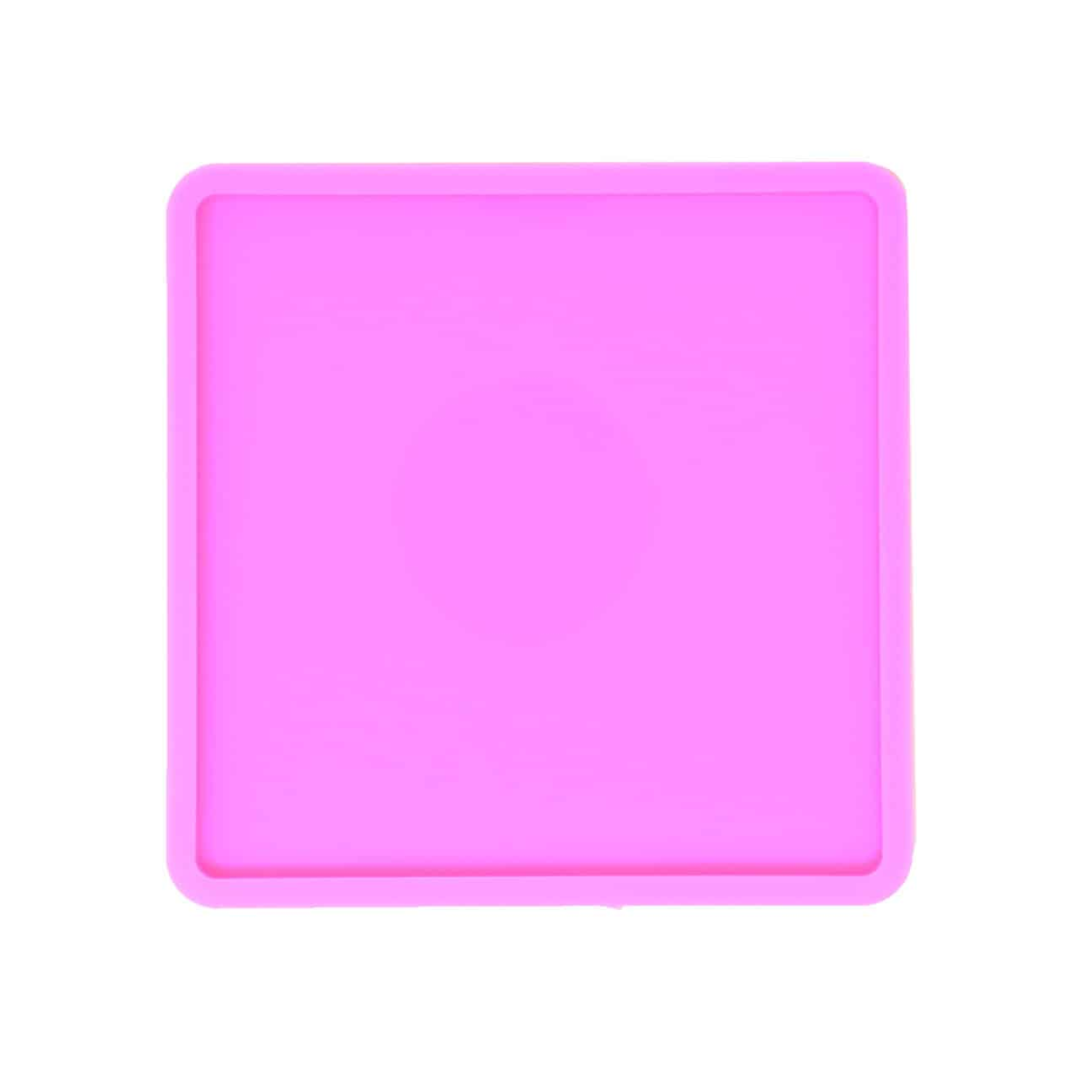 Molde para Resina | Square Pink Silicone Coaster Mold