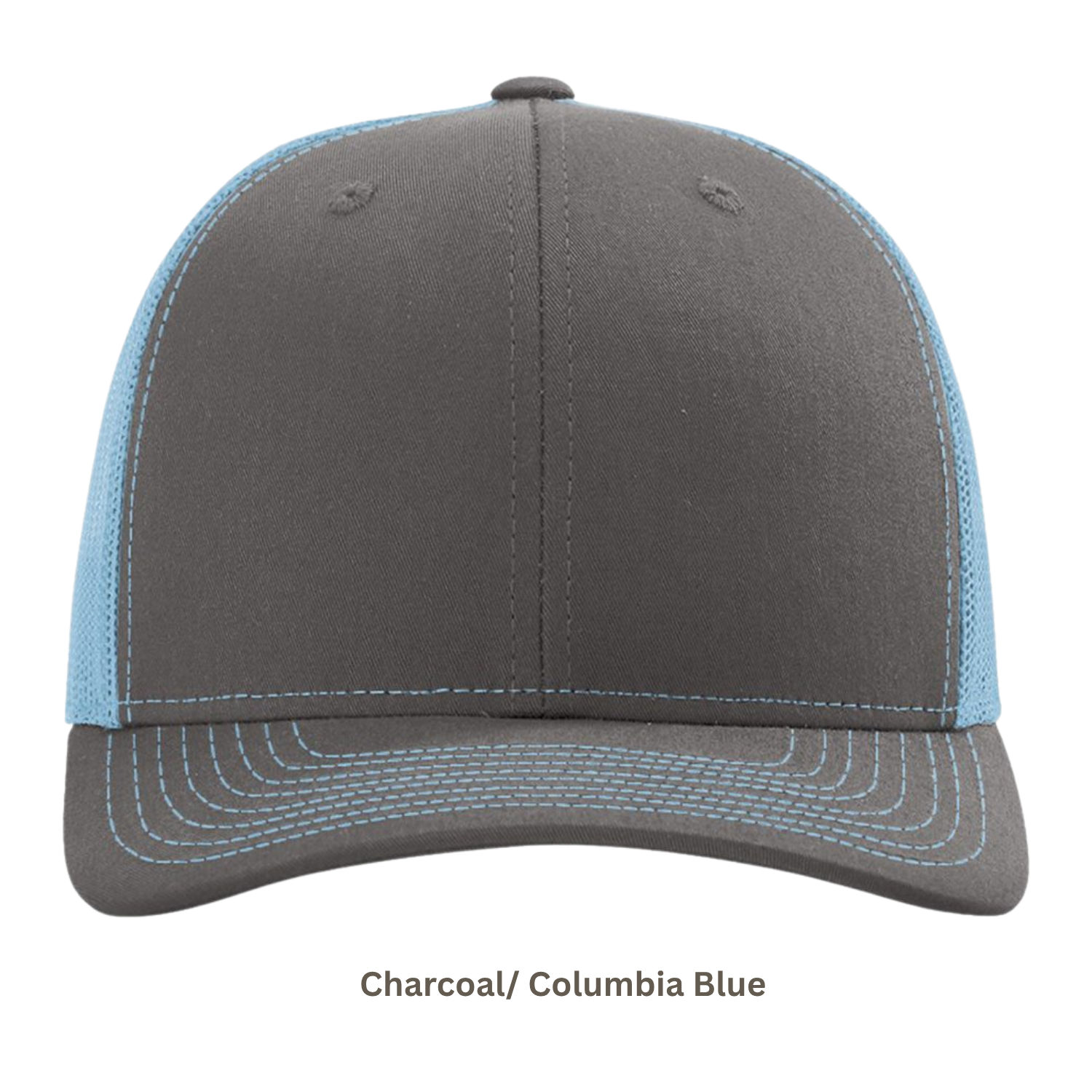 Richardson 112 | Adjustable Snapback Trucker Cap | Charcoal / Columbia Blue