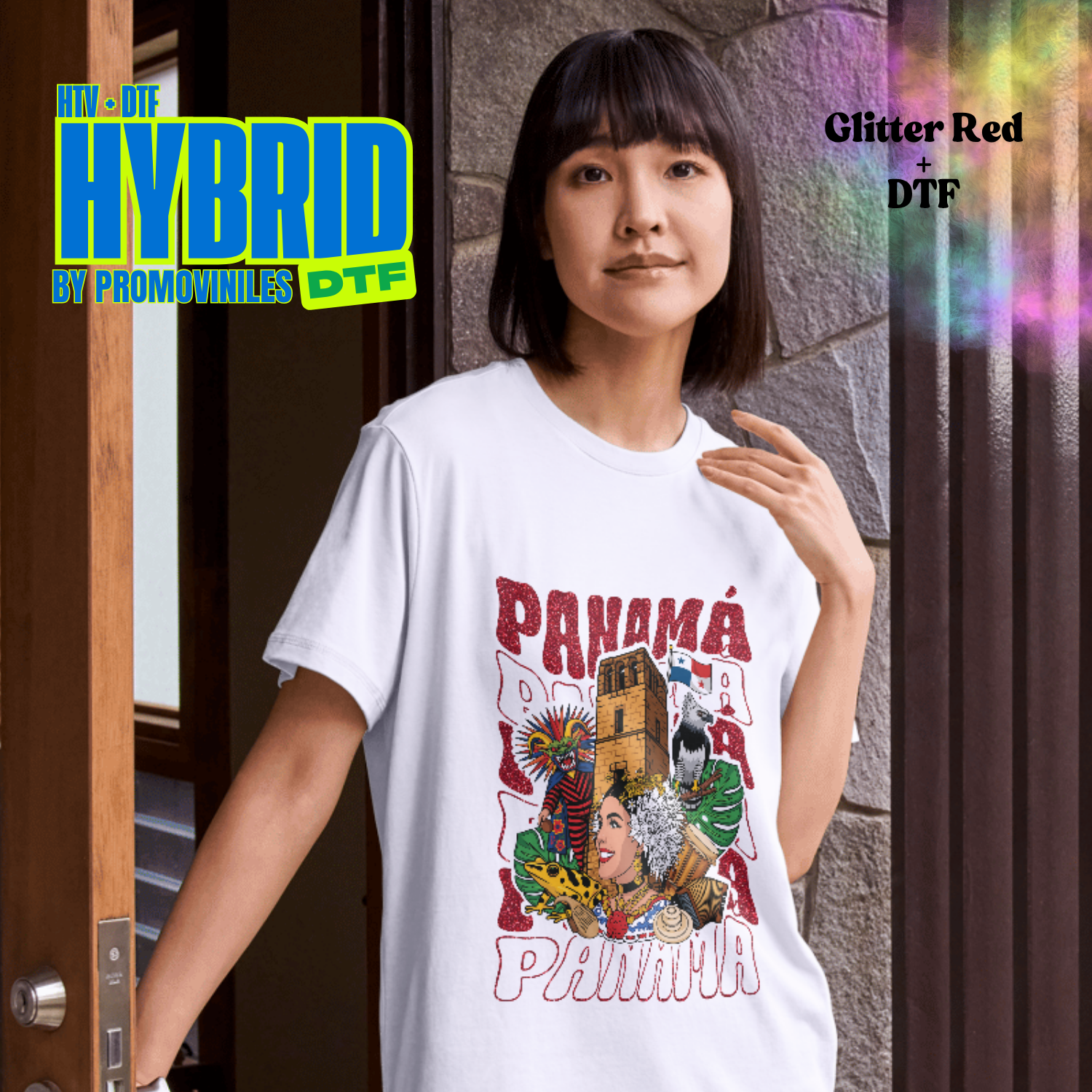 Hybrid DTF | Panamá | Glitter Red