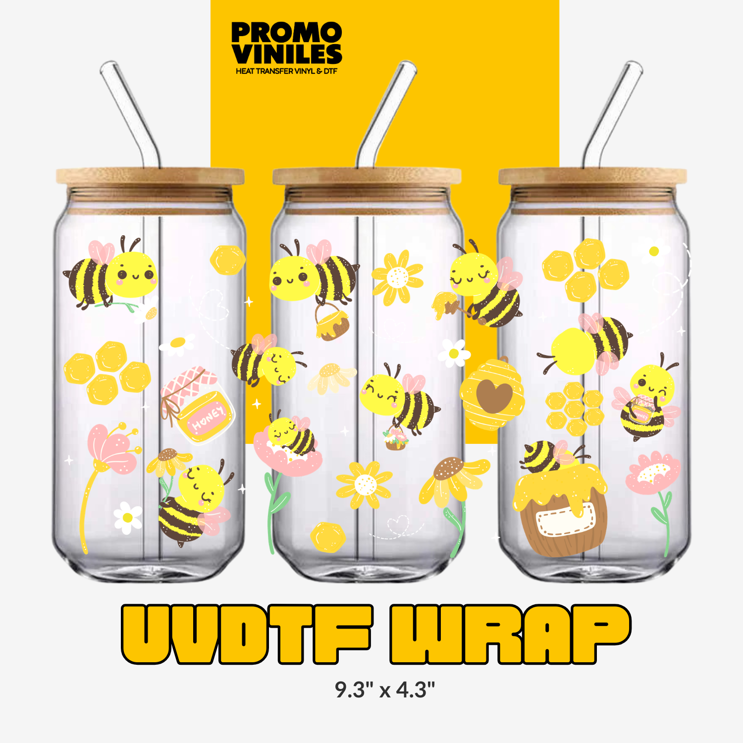 UV DTF Wrap | Cute Bees