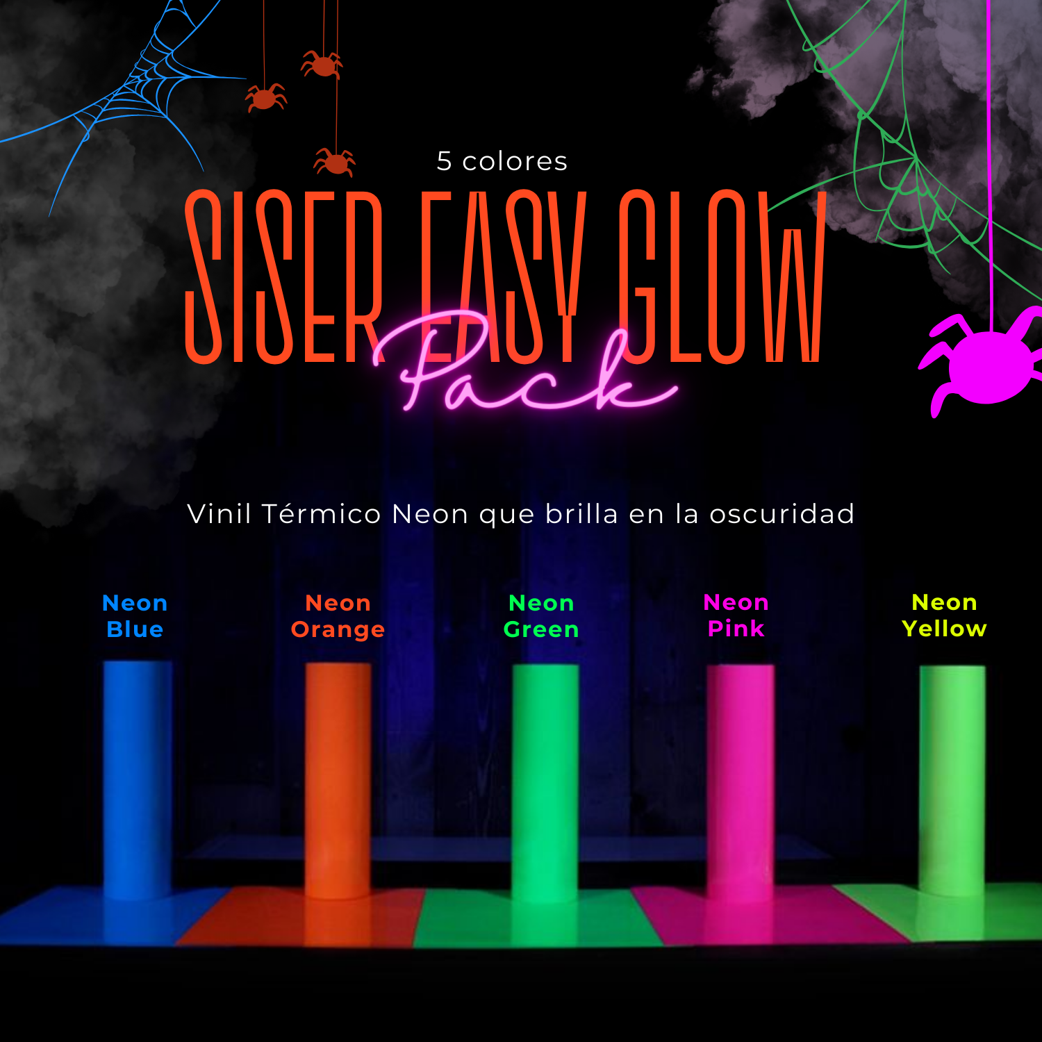 Siser Easy® Neon Glow PACK  |  Vinil Textil - 5 Colores