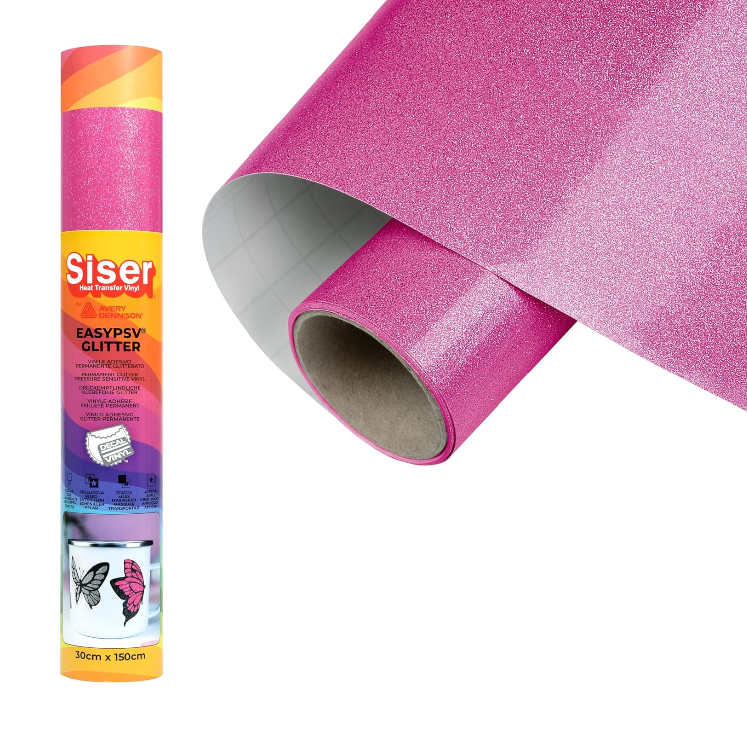 Vinil Adhesivo | EasyPSV® Glitter | Pink Flirt | Ancho 12"