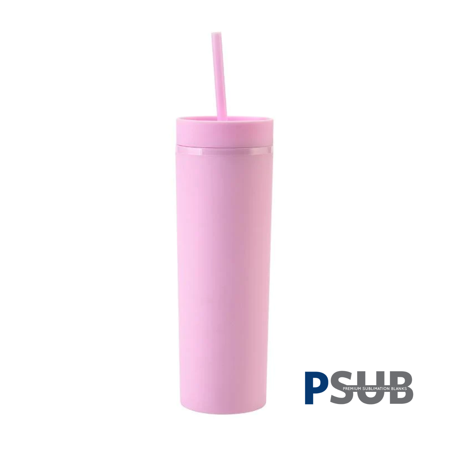 Vaso Skinny con carrizo y tapa | 16 oz | Rosado + UV DTF Wrap GRATIS