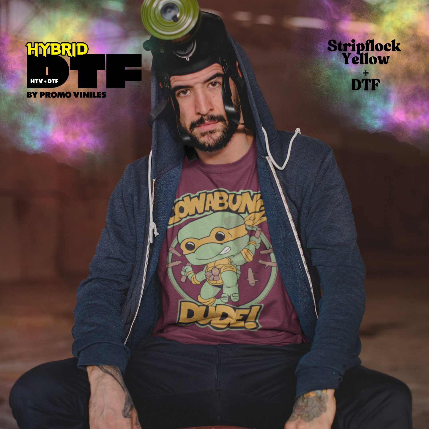 Hybrid DTF | Cowabunga | Stripflock Pro Yellow