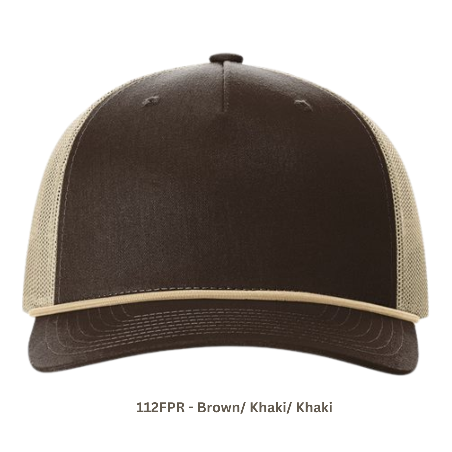 Richardson 112FPR | Five Panel Trucker with Rope Cap | Brown/ Khaki/ Khaki
