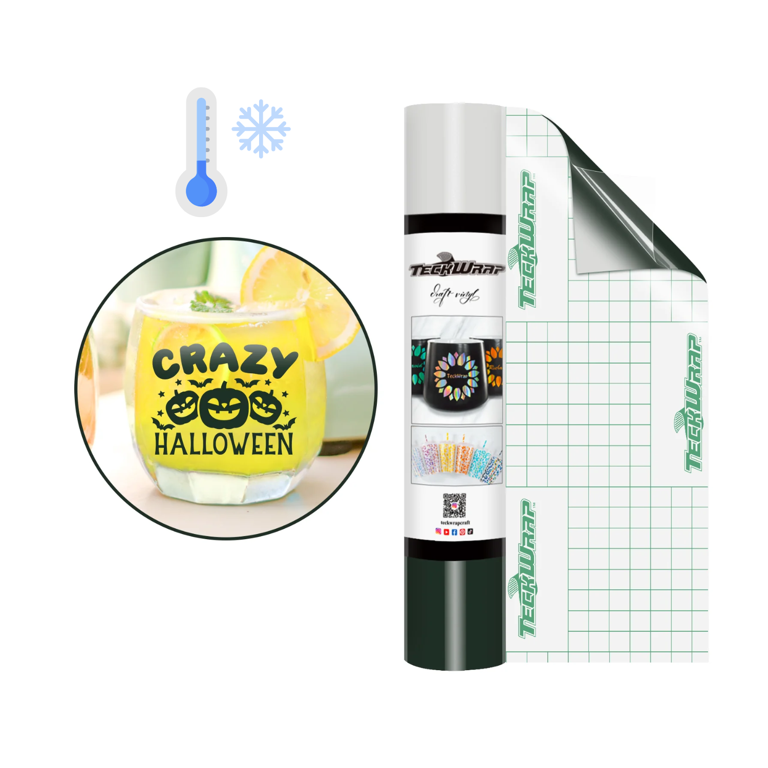 Vinil Adhesivo | Permanente | Clear to Black | Frío