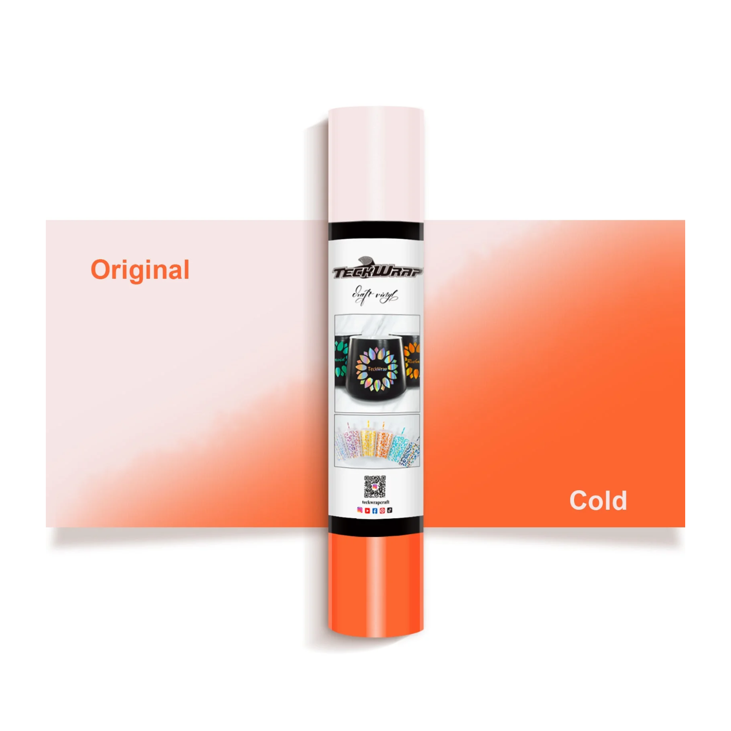 Vinil Adhesivo | Permanente | White to Orange | Frío