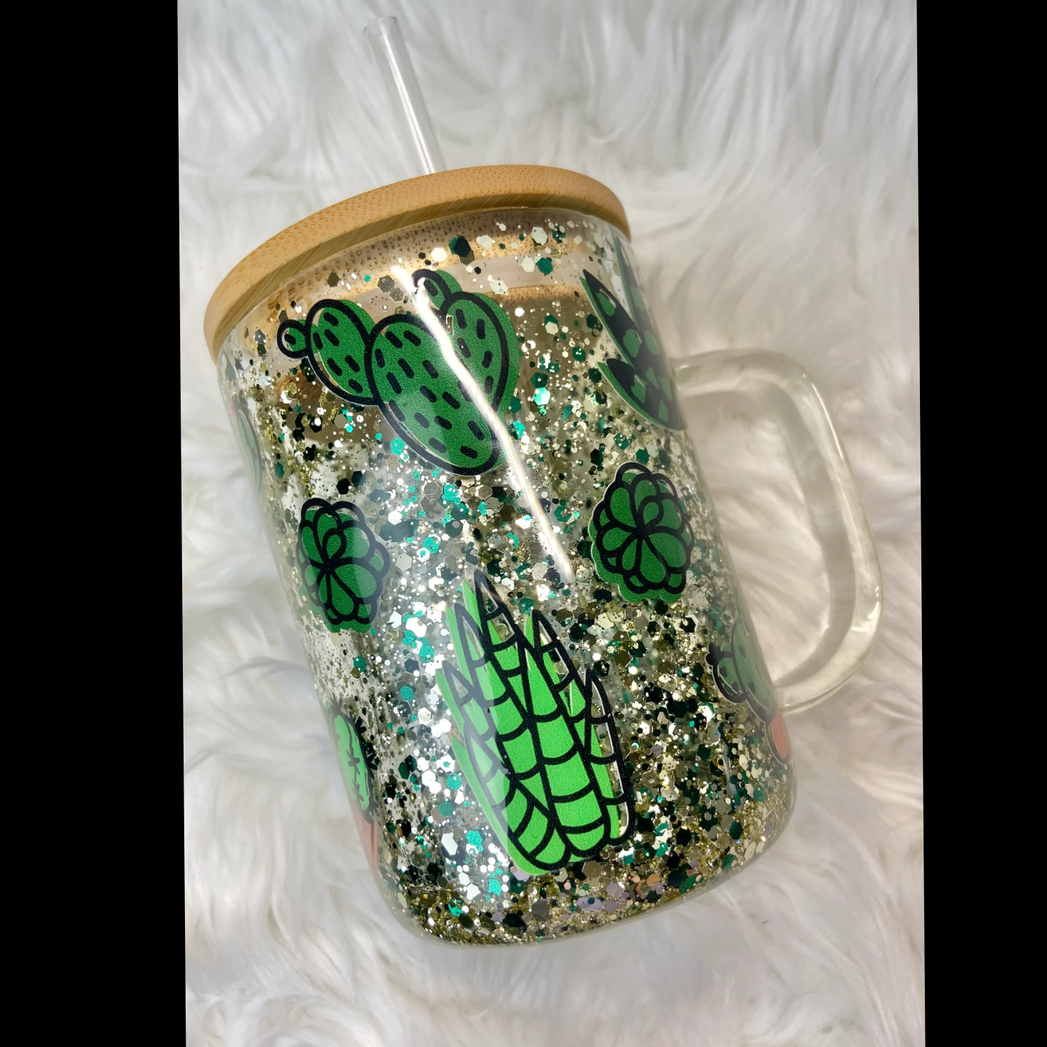 Taza Doble Pared para Snowglobe | Tapa de bambú y carrizo | 15oz