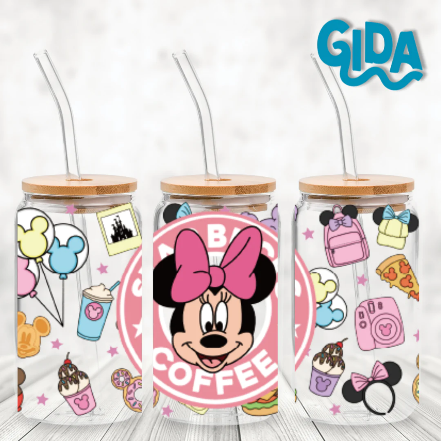 UV DTF Wrap | Pink Happy Magic Items | 9.5 x 4.33"