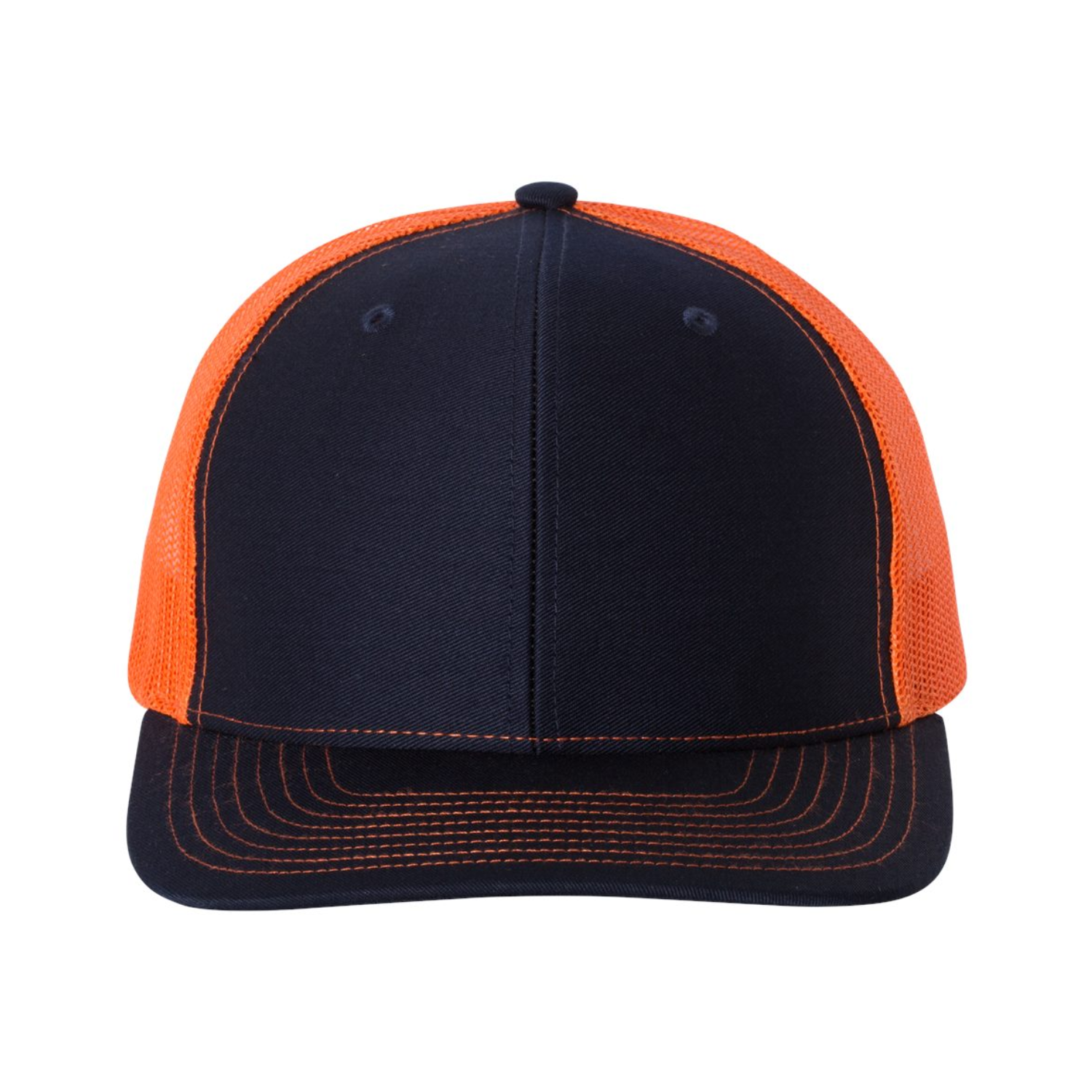 Richardson 112 | Adjustable Snapback Trucker Cap | Navy/ Orange