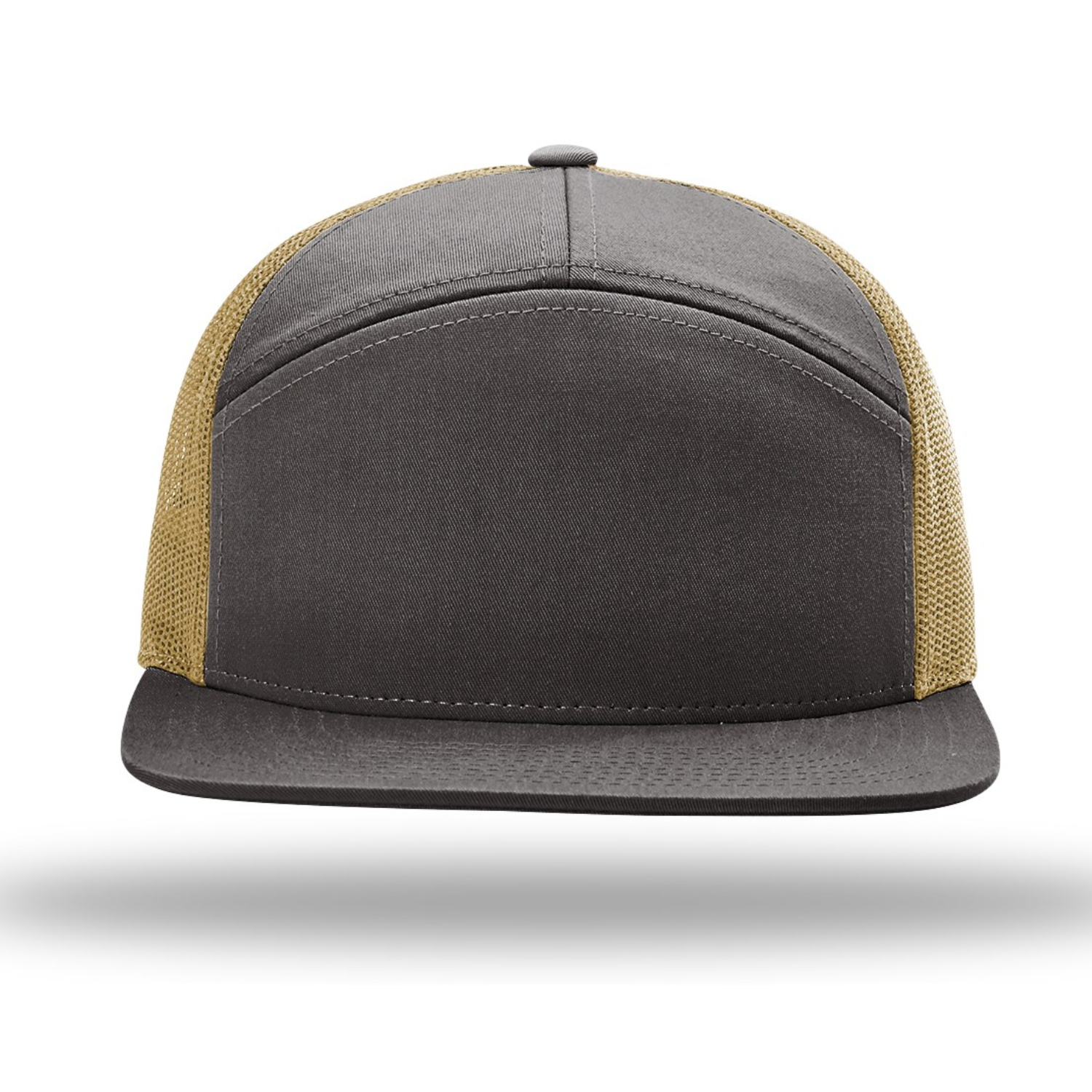 Richardson 168 | Seven Panel Trucker Cap | Charcoal/ Old Gold