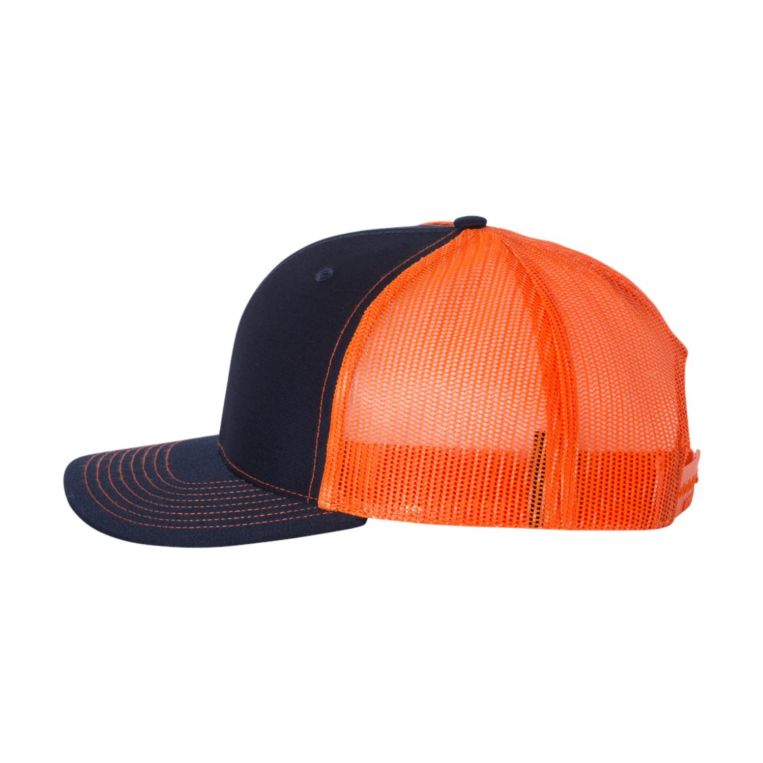 Richardson 112 | Adjustable Snapback Trucker Cap | Navy/ Orange