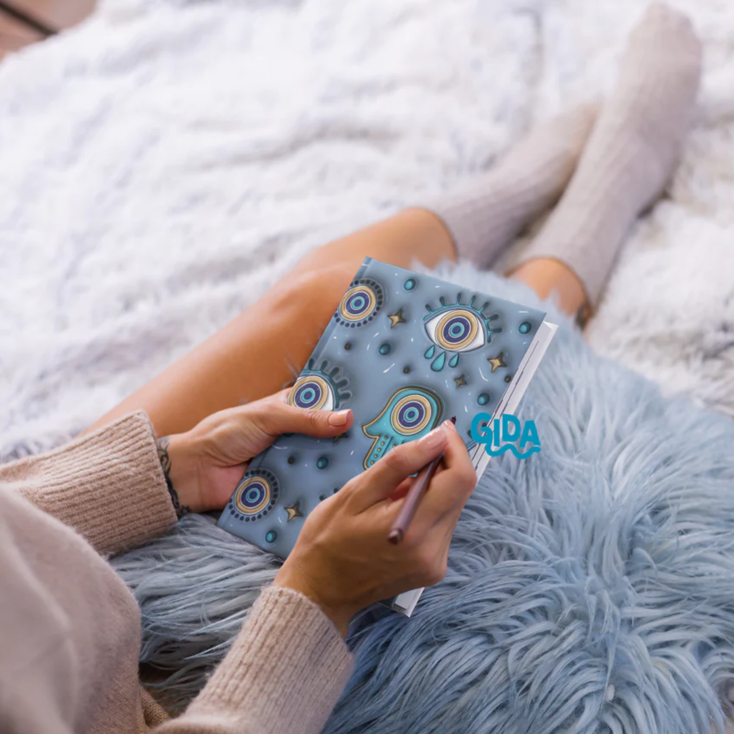 3D Wrap | Blue Turkish Hamsa & Eyes | 20 oz