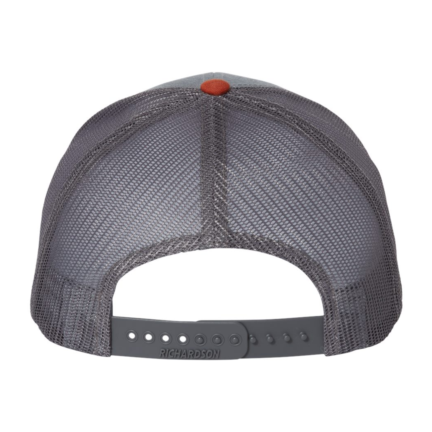 Richardson 112 | Adjustable Snapback Trucker Cap | Heather Grey/ Charcoal/ Dark Orange