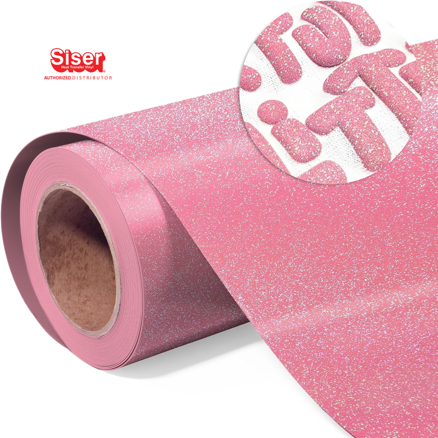 Siser EasyPuff Glitter Vinil Textil Térmico | Pink Salt | Ancho 12"